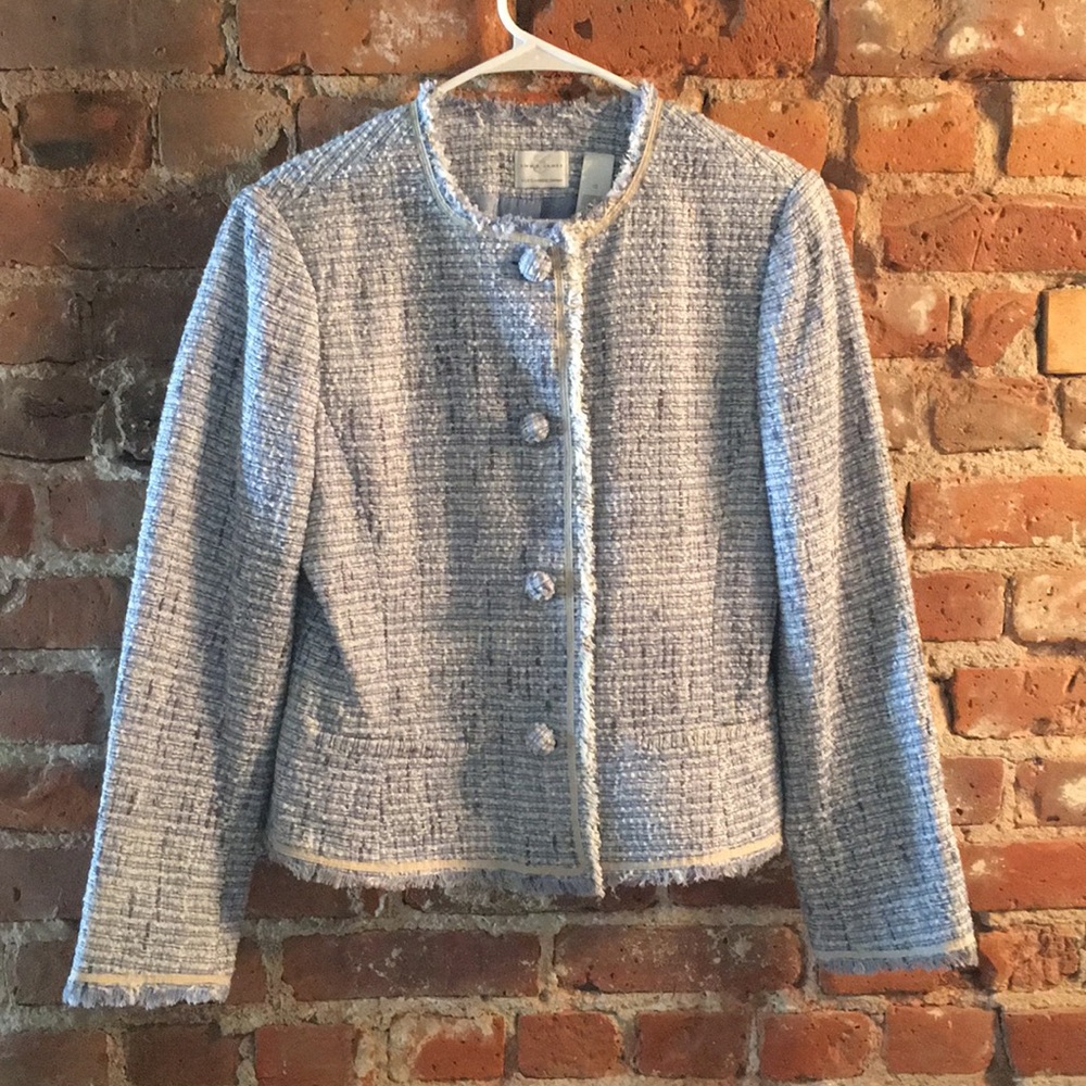 Emma James Blue Boucle Tweed Jacket